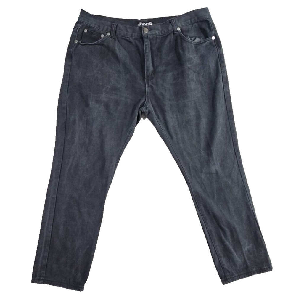 Jeanetix Jeans Men's W40 L30 Black Relaxed Straight Leg Mid Rise‎ 100% Cotton